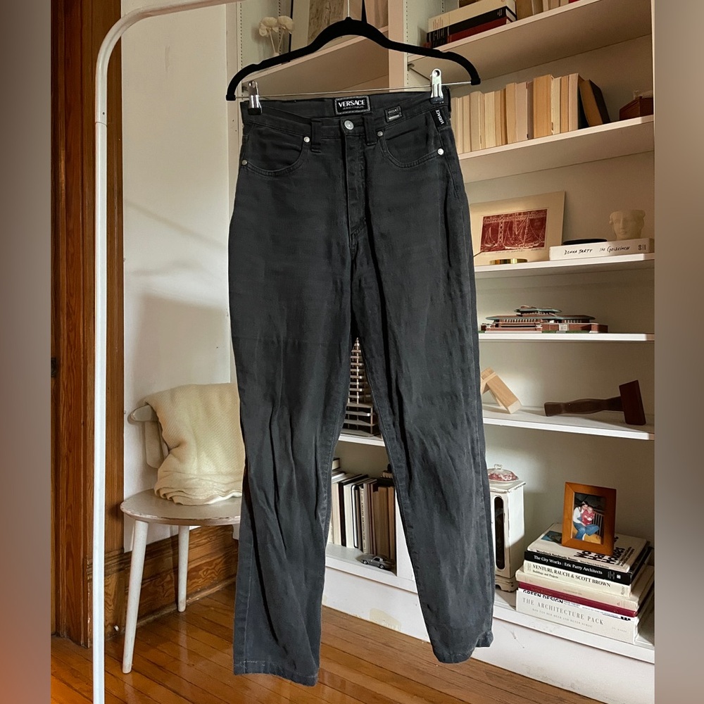 Versace Vintage 100% Cotton Faded Black Jeans